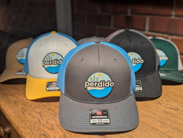 perdido logo 112 trucker hat